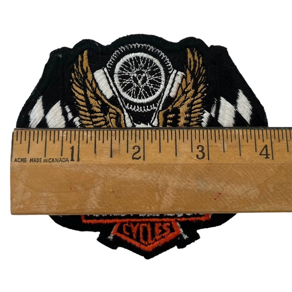 Harley-Davidson Patch Checkered Flag Eagle Finish Line Wings Up Racing - Picture 3 of 5